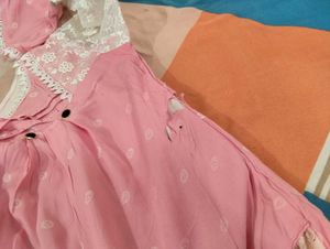 Pink Top with Lace Detail