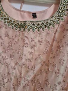 Peach Embroidered Kurta Set