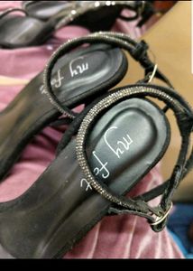 Black Embellished Stilettos Heels