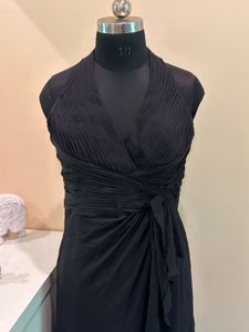 Elegant Black Halter Maxi Dress And Red Dres
