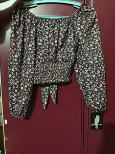 Black foral top