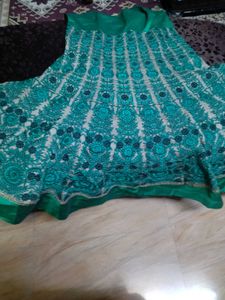 Green Embroidered Anarkali