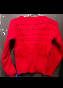 Red Sweater With Tassels