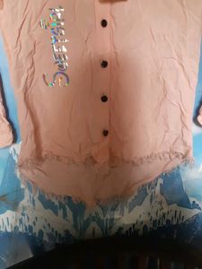 Peach Streachable Cotton Shirt