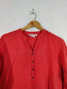 Red And Corel Printed Top (Women&#39;s)