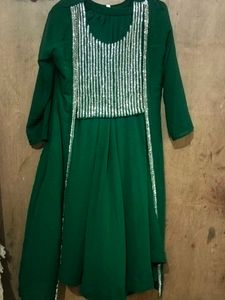 Green indo-western style kurti skirt