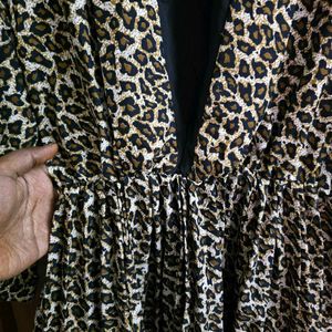 Leopard Print Dress with Belt