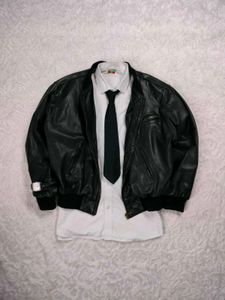 bomber leather jacket heavy