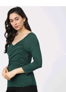 Elegant Green Long Sleeve Top
