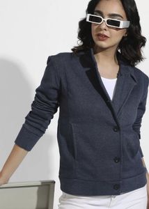 Navy Knit Blazer