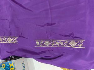 Purple Embroidered Punjabi Suit With Bottom Work