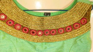 Fluorescent Green Kurta Set With Banarsi Duppata