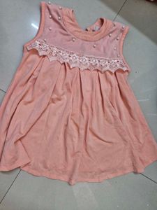 Peach Dress with Lace