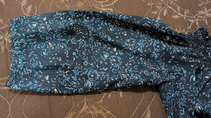 Soft Streachable Blue Print Top For Women