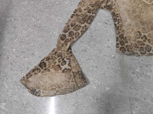 Leopard Printed Sheer Y2k Top