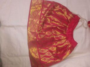 Girls Red &amp; Gold Ethnic Dress