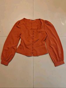 Chic Rust Orange Blouse