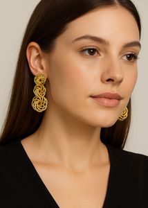 Gold Statement Drop Earrings
