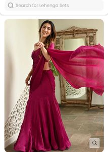 Elegant Magenta Saree Set