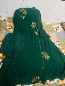 Emerald Green Embroidered Dress