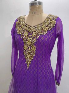 Purple &amp; Pink Embroidered Anarkali Dress
