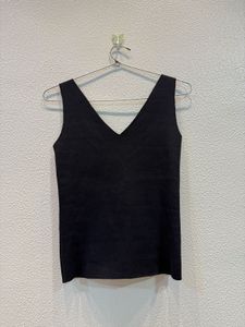 Black V-Neck Tank Top