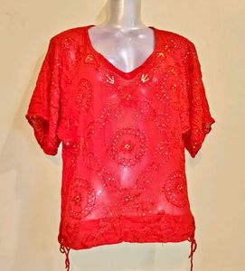 🎁Buy 2 Get 1 Free 🎁Size L/XL Red Embroidered To