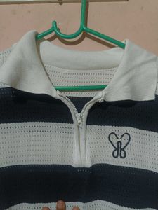 Polo Striped Crop Top
