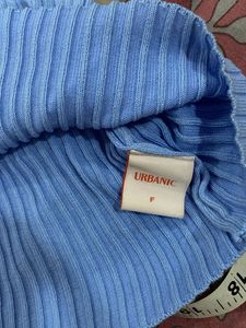 Urbanic Blue Fitted Collared Top