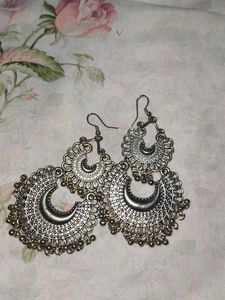 Silver Crescent Earrings