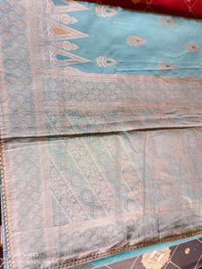 Light Blue Woven Fabric with Paisley Detail