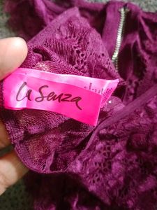 unisex Lace Thong with Zipper Detail