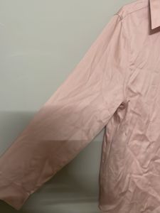 baby pink Satin shirt.