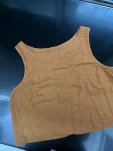 Brown Button-Down Sleeveless Top