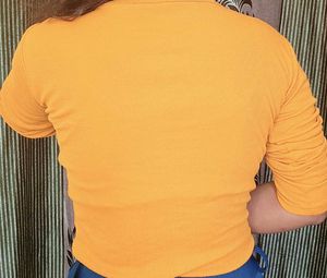 Mustard Yellow Ribbed Top- Full Sleeves