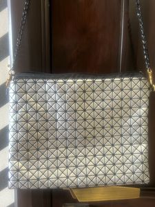 Silver Sling Bag- Detachable Chain