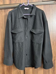 Corduroy Overshirt Jacket Shirt Black