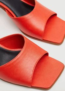 MANGO Orange Block Heels