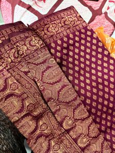 Maroon & Gold Patterned Fabric