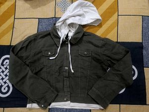 Olive Green Crop Jacket