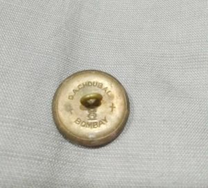 Antique BRASS HEAVY Button Indian Customs Bombay