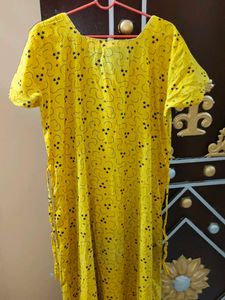 Yellow Print Loungewear Dress