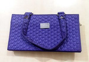 Purple Woven Design Handbag