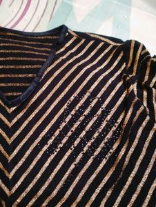 Black Golden Glitter Top