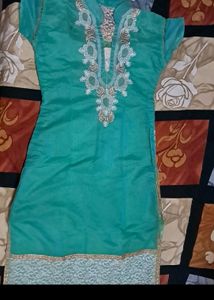Sea Green  Net Kurti