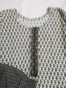 Black Cotton Kurta Set