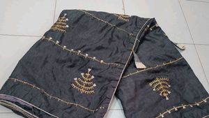 &#39;Navy Blue&#39; Gotta Patti Sarees With Blouse