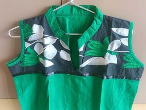 Sleeveless Green Floral Kurta