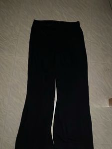 high-waisted formal black trousers,
