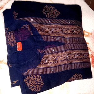 Navy Blue Patterned Dress